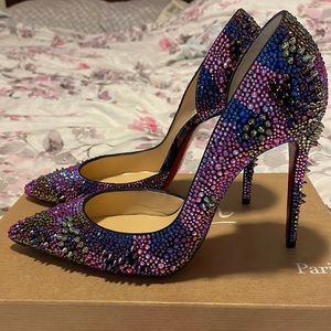 Christian Louboutin Iriza Bling Bang 100 Suede Pumps
